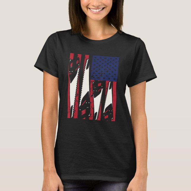 Camiseta Carpenter USA Woodworking American Flag Carpentry_ (Anverso)