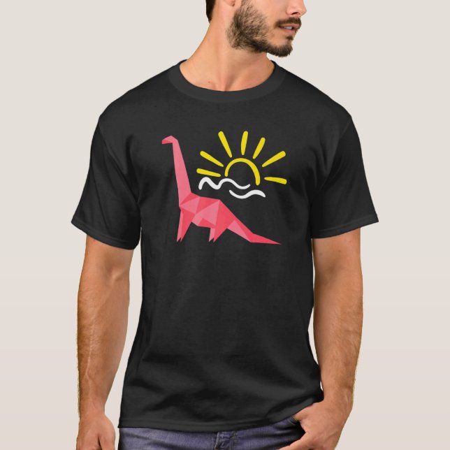 Camiseta Carpeta principal de papel de Origami Dinosaur Ori (Anverso)