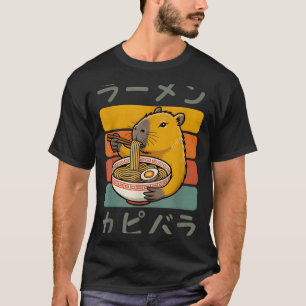 Camiseta Carpincho Anime Gráfico Ramen Kawaii Japonés Vinta