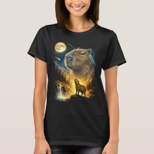 Camiseta Carpincho aullando a la luna meme raro divertido 9