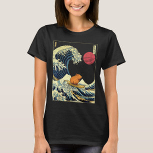 Camiseta Carpincho japonés ola de Kanagawa divertido surf a
