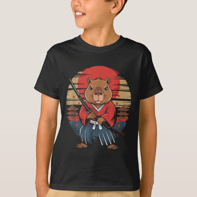 Camiseta Carpincho Samurái Japonés (Anverso)