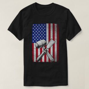 Camiseta Carpintería de Woodworker Carpenter de Bandera Ame