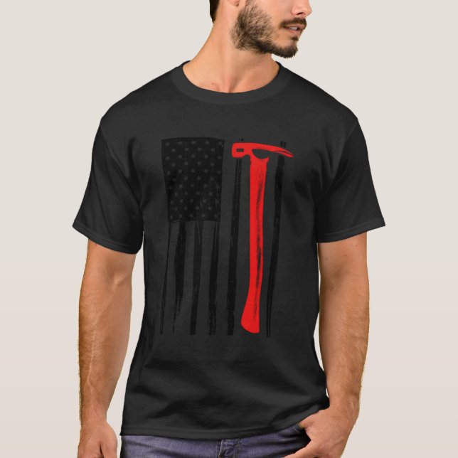 Camiseta Carpintero De Bandera De Eeuu Martillo De Martillo (Anverso)