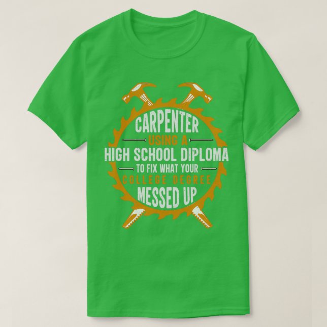 Camiseta Carpintero de Diploma (Diseño del anverso)