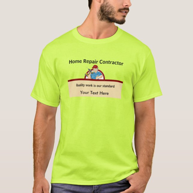 Camiseta Carpintero de reparación del hogar del contratista (Anverso)