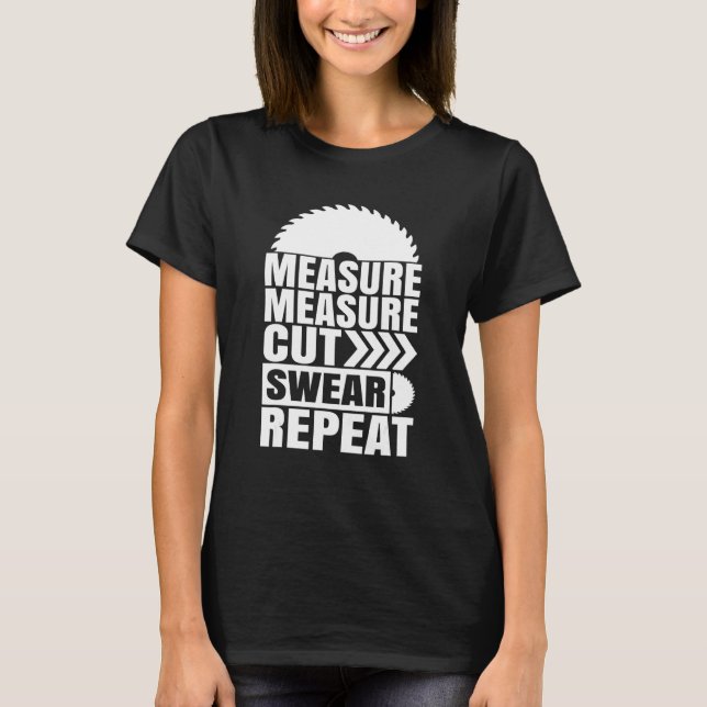 Camiseta Carpintero de repetición de corte de corte de medi (Anverso)