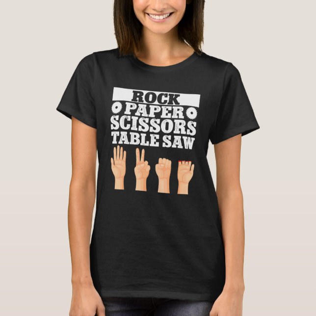 Camiseta Carpintero ebanista piedra papel tijera sierra de  (Anverso)