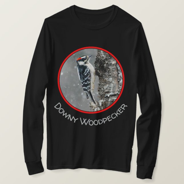 Camiseta Carpintero lechoso en nieve - Fotografía original (Anverso del diseño)