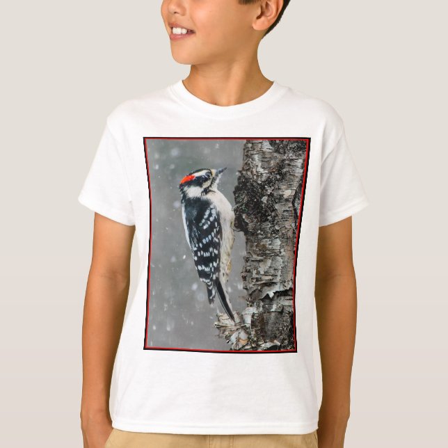 Camiseta Carpintero lechoso en nieve - Fotografía original (Anverso)