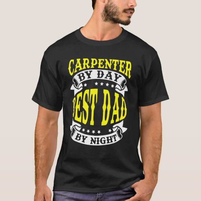 Camiseta Carpintero masculino Woodman Builder Papá Aparato  (Anverso)