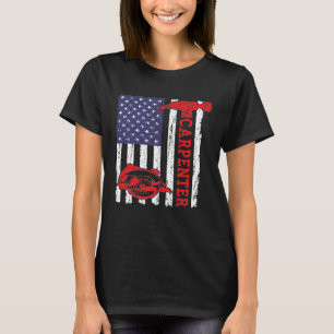Camiseta Carpintero masculino Woodwork Bandera estadouniden