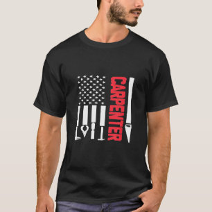 Camiseta Carpintero masculino Woodwork USA Bandera estadoun