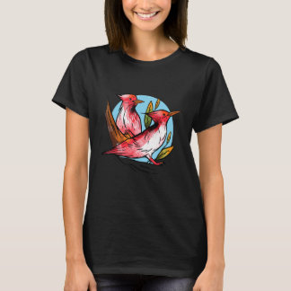 Camiseta Carpintero Pájaro Naturaleza Pájaro Rojo Pájaros D