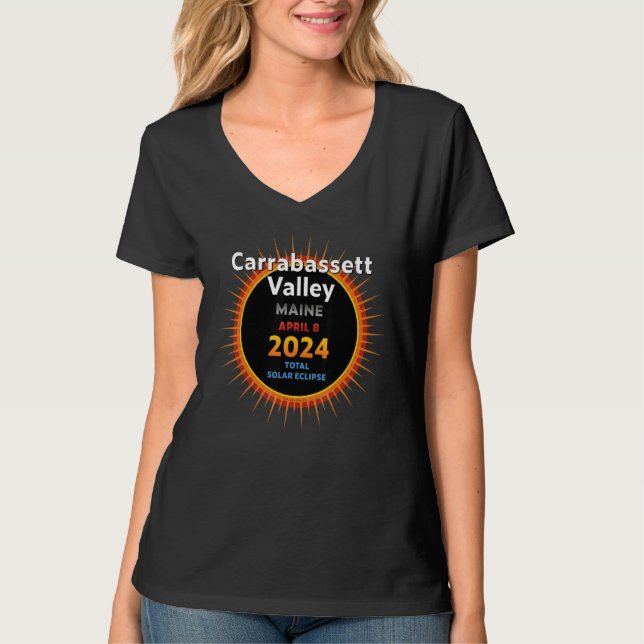 Camiseta Carrabassett Valley Maine ME Total Solar Eclipse 2 (Anverso)