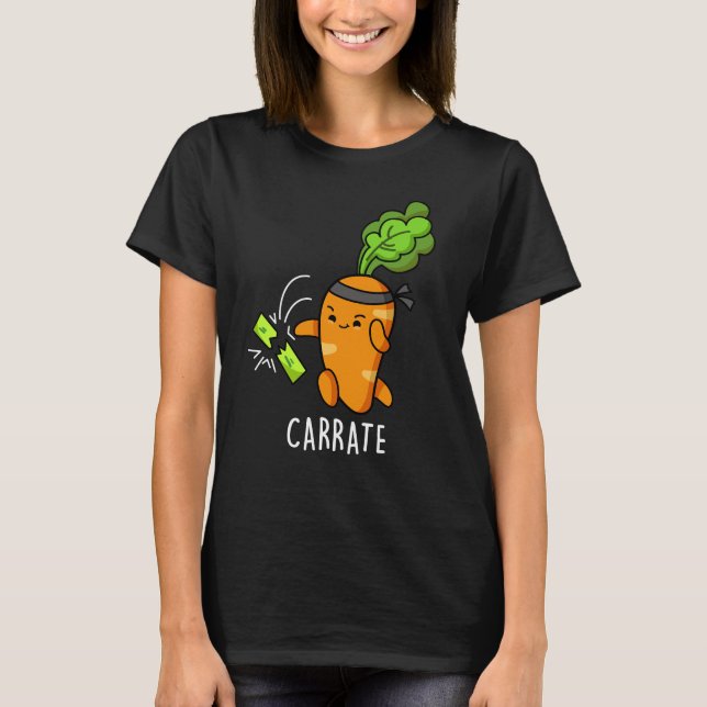 Camiseta Carrate Funny Carrot Karate Pun Dark BG (Anverso)