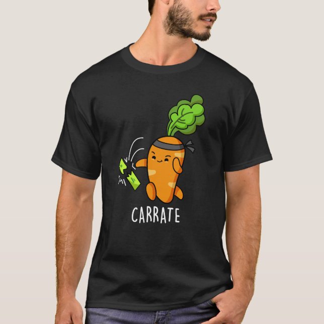 Camiseta Carrate Funny Carrot Karate Pun Dark BG (Anverso)
