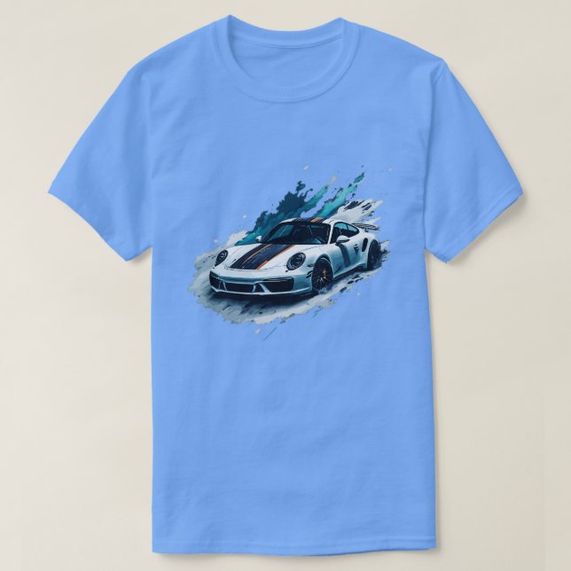 Camiseta Carrera 4S Porsche 911 blanco (Diseño del anverso)