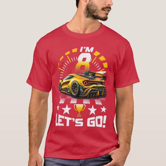 Camiseta Carrera de 8 años Octavo cumpleaños fiesta de Carr (Anverso)