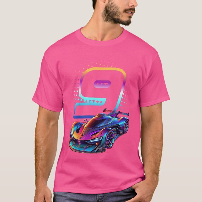 Camiseta Carrera de 9 años 9 cumpleaños Carrera de Carreras (Anverso)