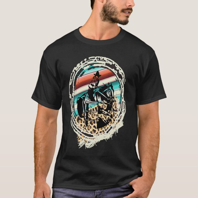 Camiseta Carrera de barriles de caballo Serape Leopardo (Anverso)