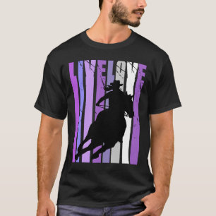Camiseta Carrera de barriles de rodeo de amor retro Mujeres