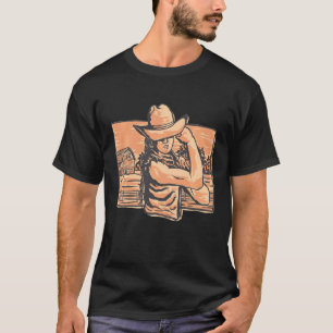 Camiseta Carrera de barriles genial guepardo rodeo vaquera 