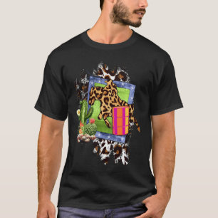 Camiseta Carrera de Barriles Impresión de Guepardo Vaquera