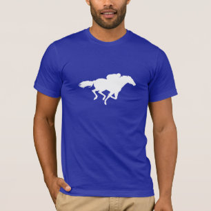 Camiseta Carrera de caballos azul