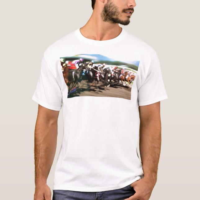 Camiseta Carrera de caballos - gráfico colorido (Anverso)