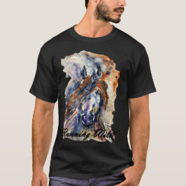 Camiseta Carrera de caballos salvajes, impresión de pintura