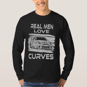 Camiseta Carrera de coches de rally masculino curvo Drift A