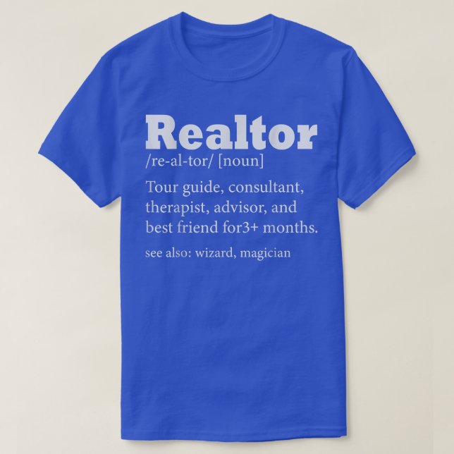 Camiseta Carrera de definición de realtor (Diseño del anverso)
