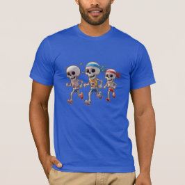 Camiseta “Carrera de esqueleto de dibujos animados en 3D •