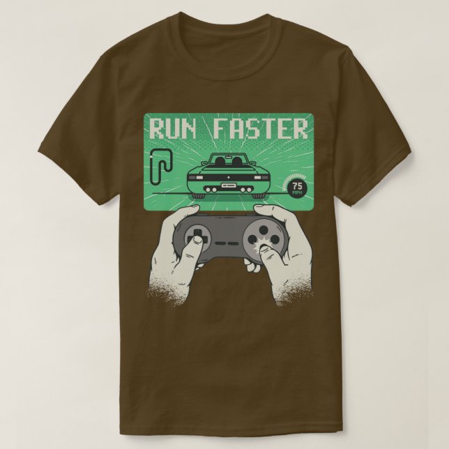 Camiseta Carrera de juegos correr más rápido retro (Diseño del anverso)