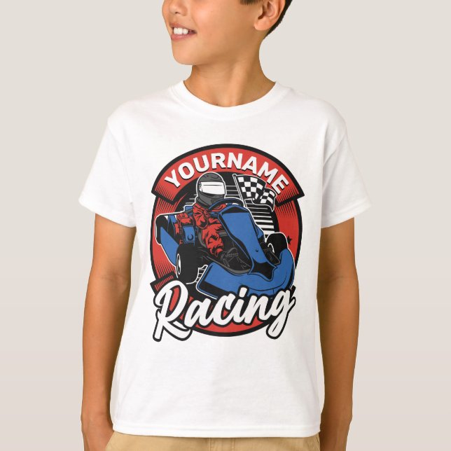 Camiseta Carrera de Karting Extremo de Kart Personalizado  (Anverso)