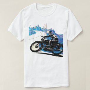 Camiseta Carrera de motocicletas de motor de vintage - Azul