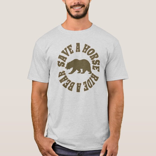 Camiseta Carrera de oso gay masculino a oso (Anverso)