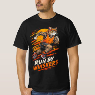 Camiseta Carrera Dirigida por Bigotes Gato Divertido Corred