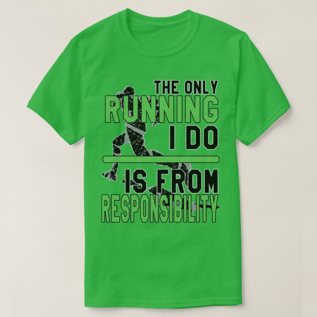 Camiseta Carrera divertida, Verde (Diseño del anverso)
