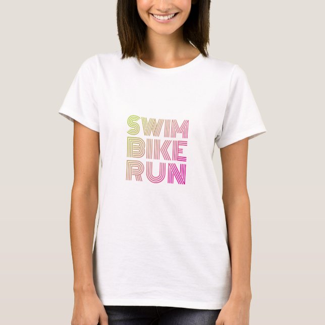 Camiseta Carrera en bicicleta de natación, Triatlón (Anverso)