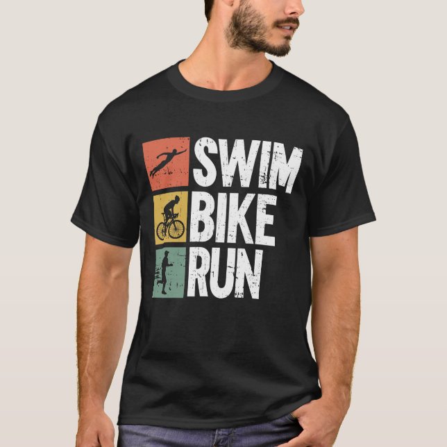 Camiseta Carrera en bicicleta de natación - Triatlón de ent (Anverso)