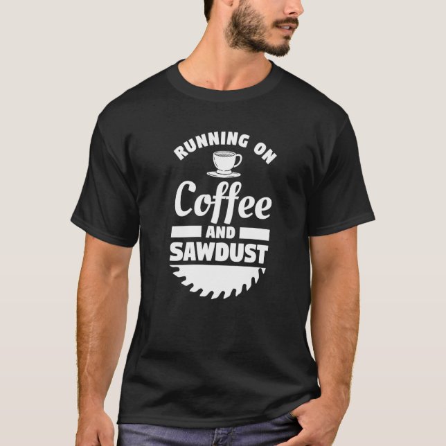 Camiseta Carrera En Café Y Sawdust Woodwork (Anverso)