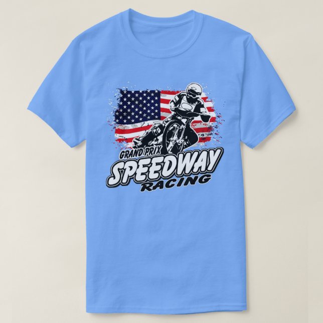 Camiseta Carrera plana con bandera estadounidense de motoci (Diseño del anverso)