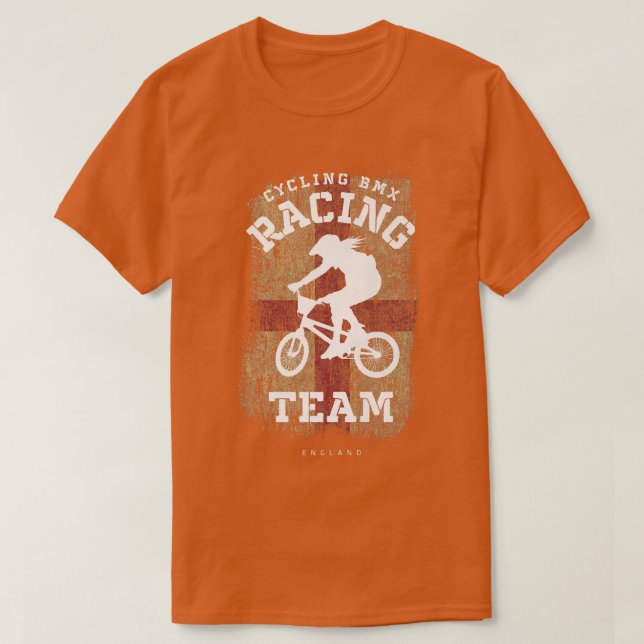Camiseta Carreras BMX Bike England Bandera Ciclismo (Diseño del anverso)