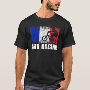 Camiseta Carreras BMX Sport Bandera Francia Motocross Bike 