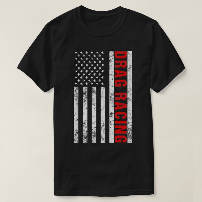 Camiseta Carreras de arrastre de bandera estadounidense (Diseño del anverso)