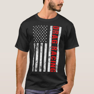 Camiseta Carreras de arrastre de bandera estadounidense