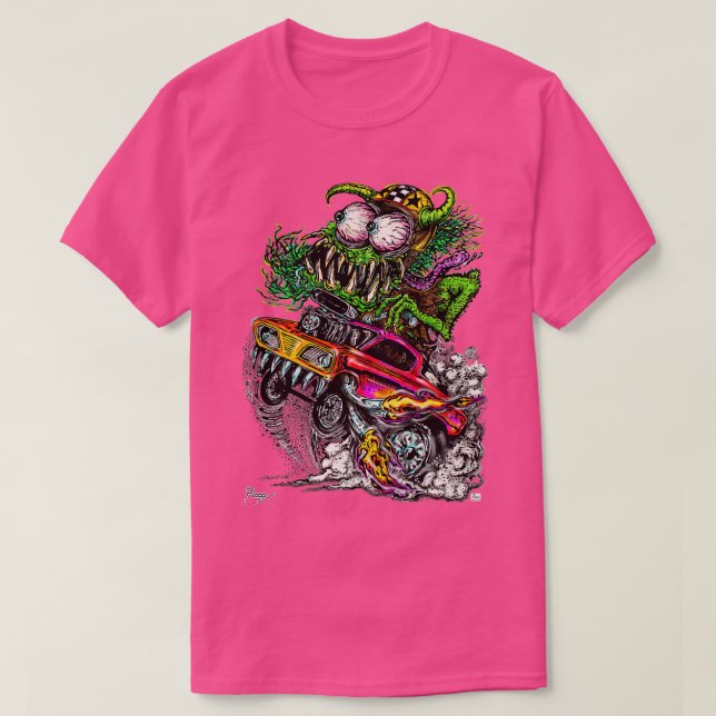 Camiseta Carreras de arrastre retro Gasas de rod caliente (Diseño del anverso)