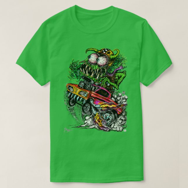 Camiseta Carreras de arrastre retro Gasas de rod caliente (Diseño del anverso)
